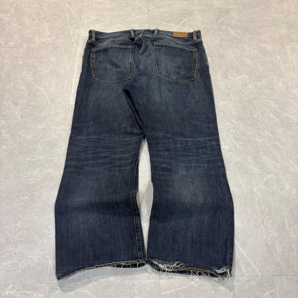 Gap 1969 Standard Fit Dark Wash Distressed Straight Leg Denim Jeans 36x30